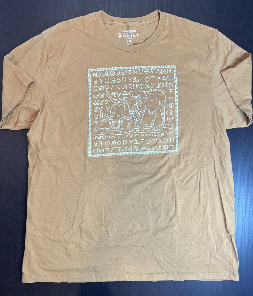Ariat Boyfriend Fit Women’s 2XL Graphic Western Zodiac Longhorns T-Shirt XXL